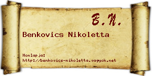 Benkovics Nikoletta névjegykártya